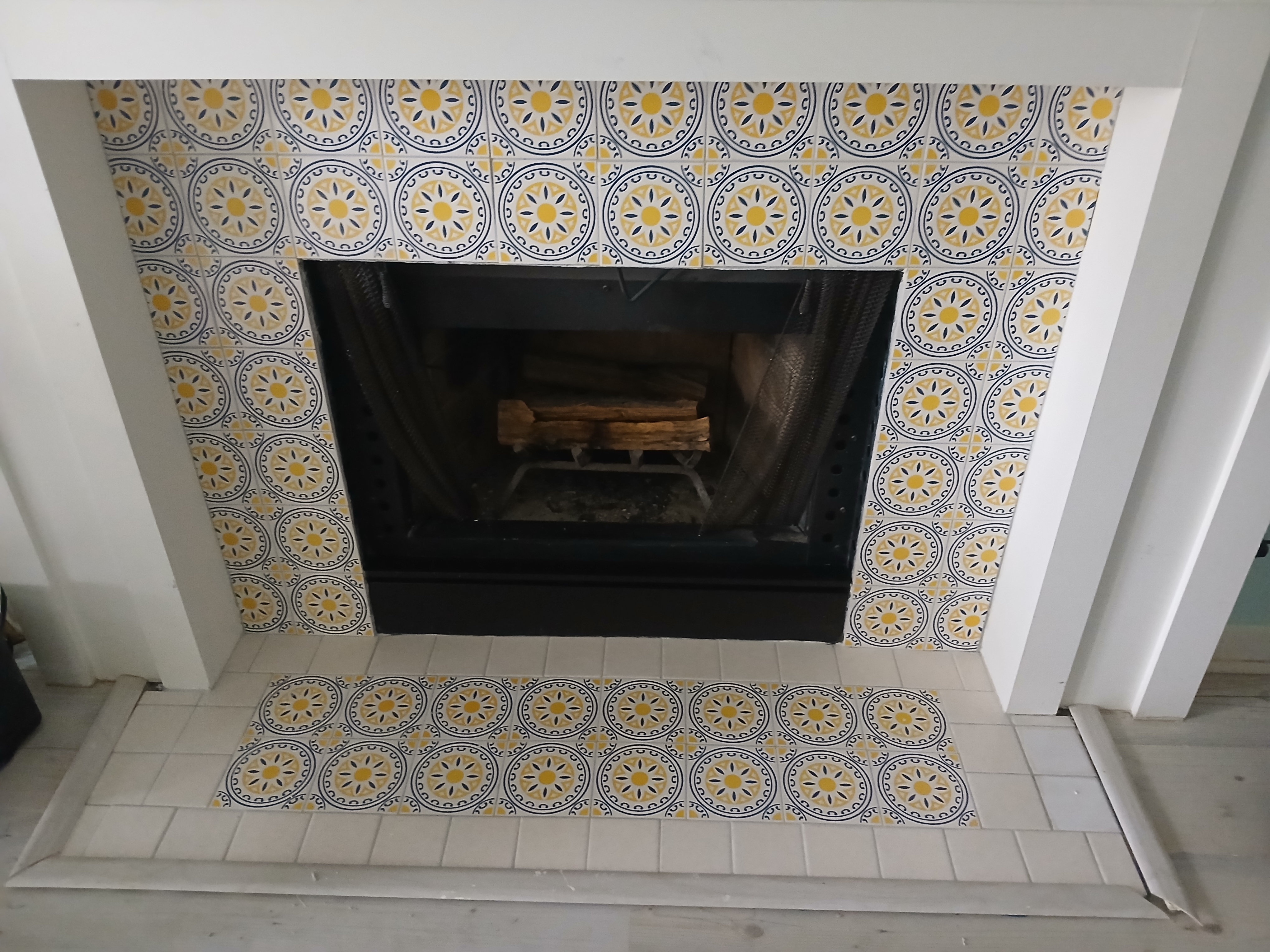 Fireplace tile after